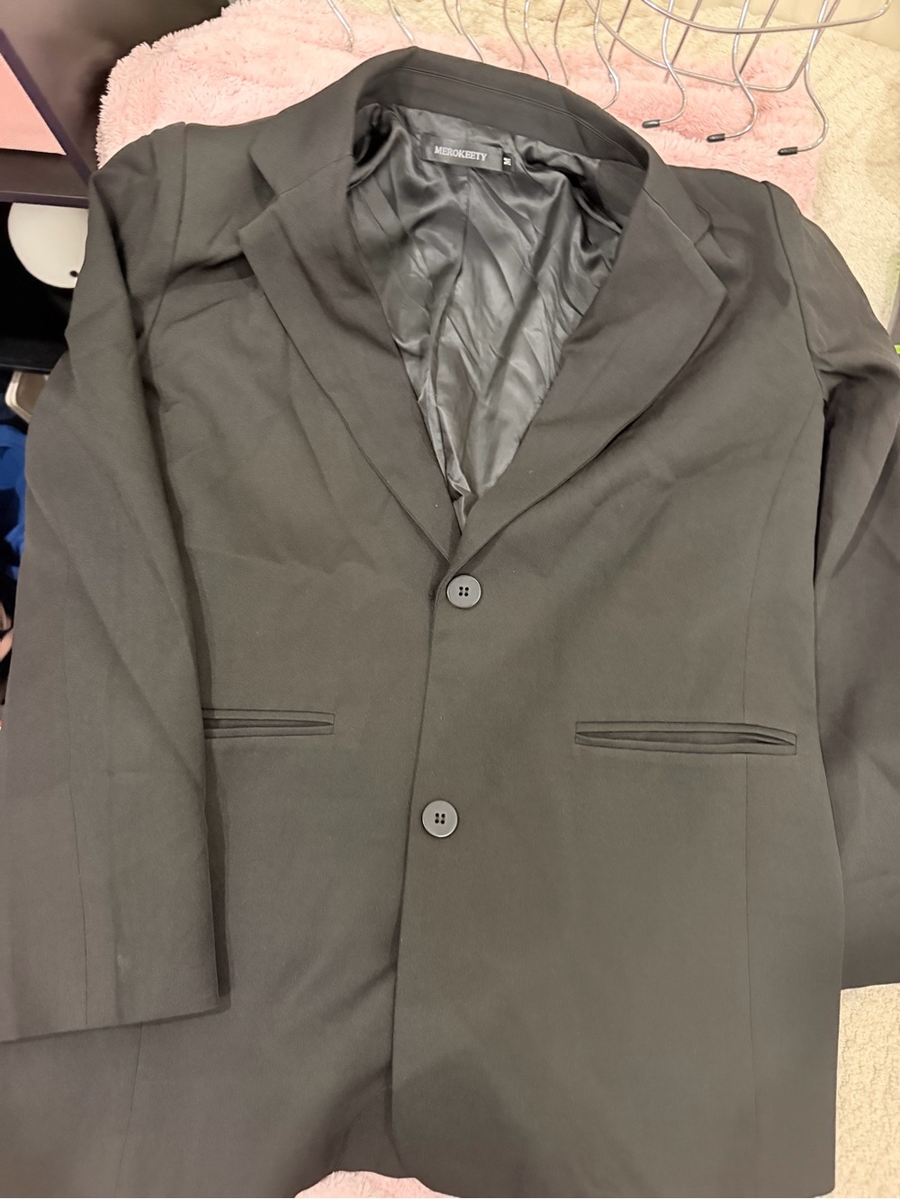 Unisex Black Blazer Jacket Merokeety